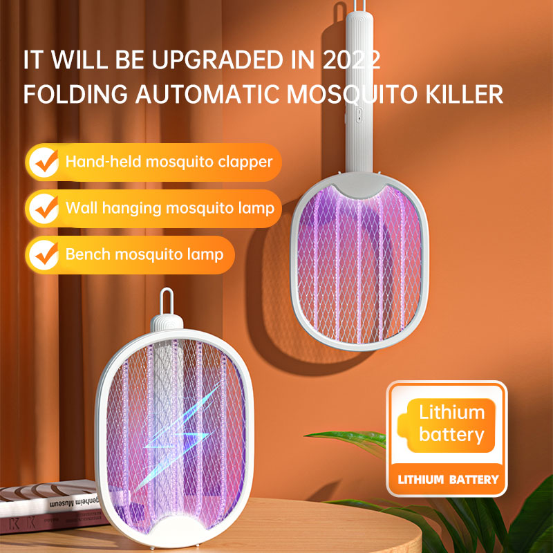 Folding Electric Mosquito Swatter and UV Mosquito Lamp