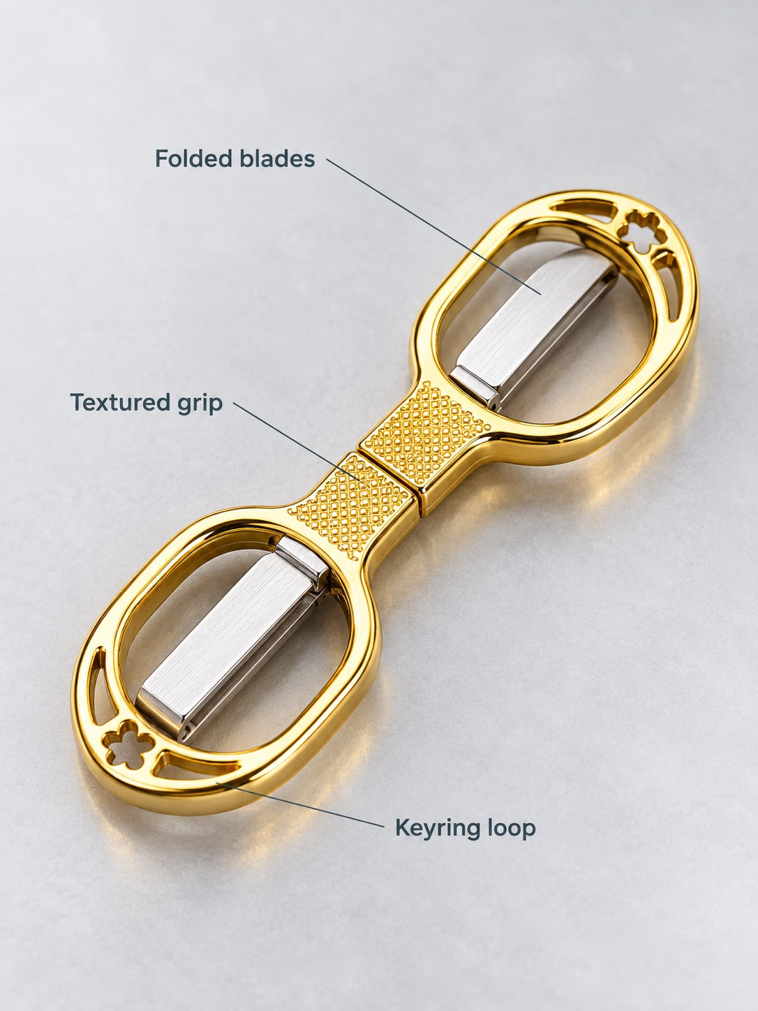 Folding Fishing Line Scissors with Keyring Loop for Anglers