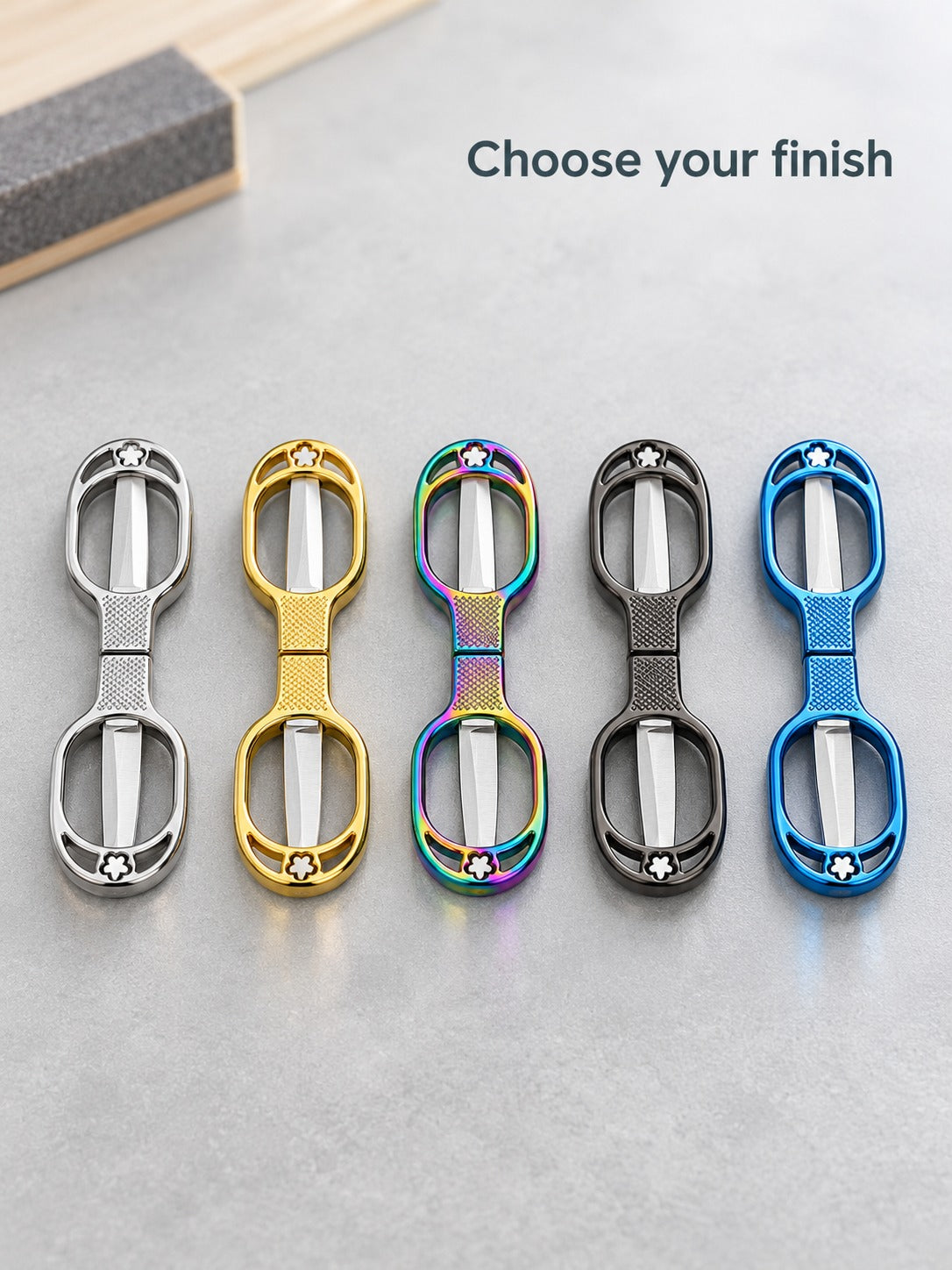 Folding Fishing Line Scissors with Keyring Loop for Anglers