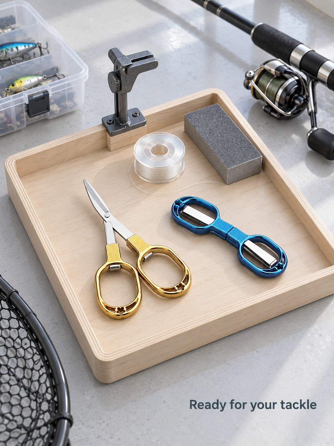 Folding Fishing Line Scissors with Keyring Loop for Anglers