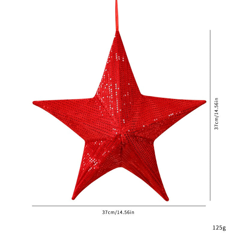 Christmas Tree Topper Star — Gold Sequin Holiday Glow