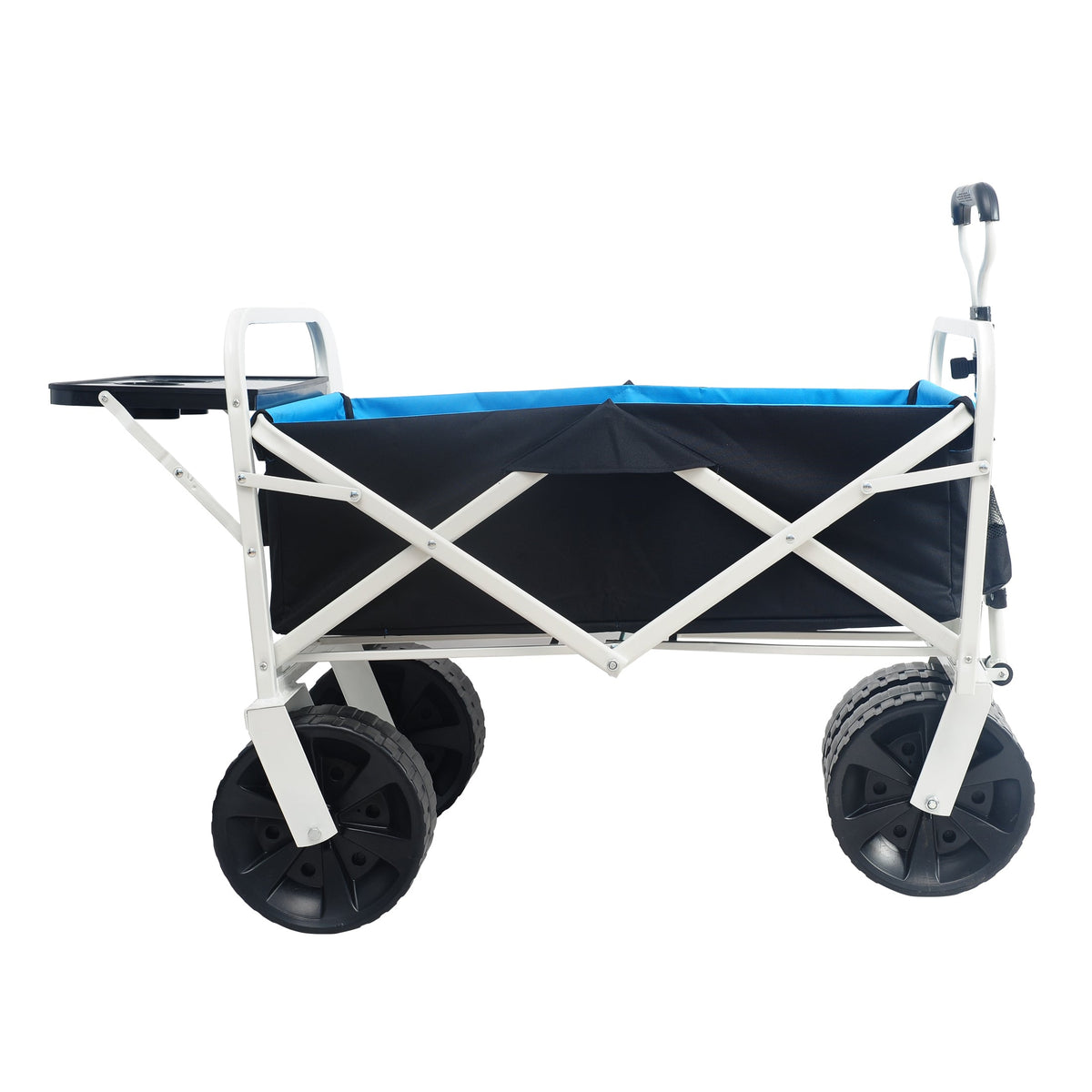 Folding Beach Wagon Cart with Drink Tray for Sand & Grass