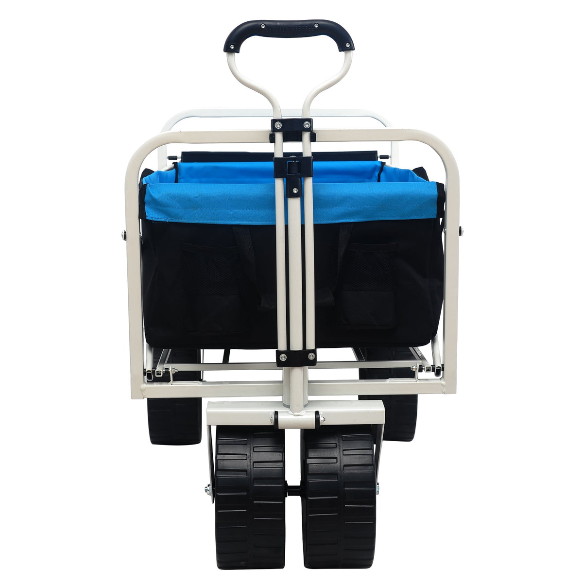 Folding Beach Wagon Cart with Drink Tray for Sand & Grass