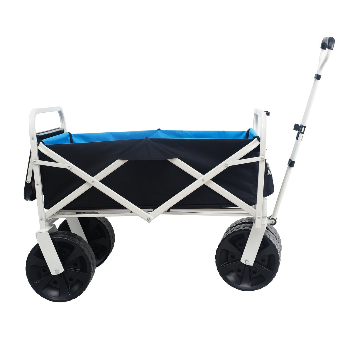 Folding Beach Wagon Cart with Drink Tray for Sand & Grass
