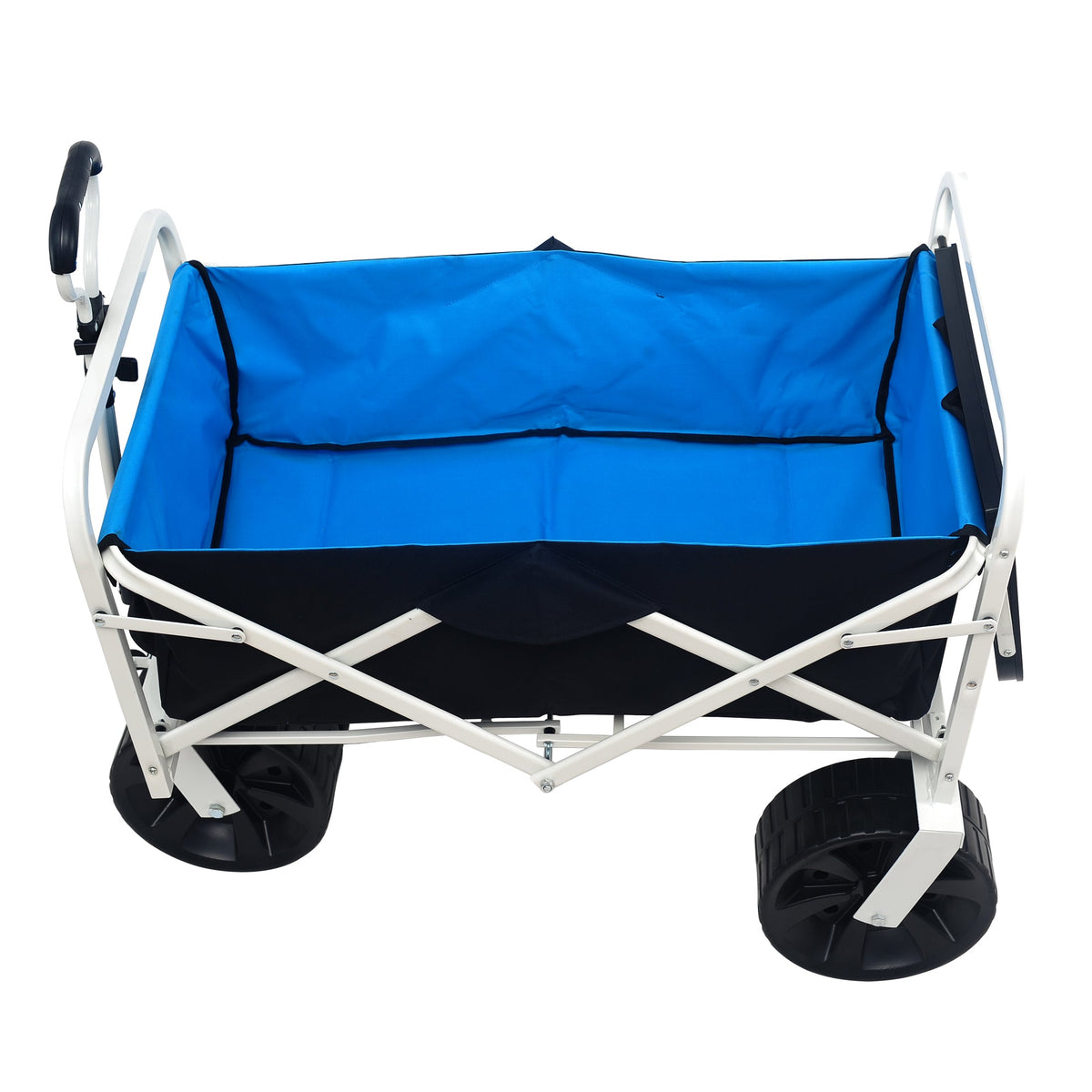 Folding Beach Wagon Cart with Drink Tray for Sand & Grass