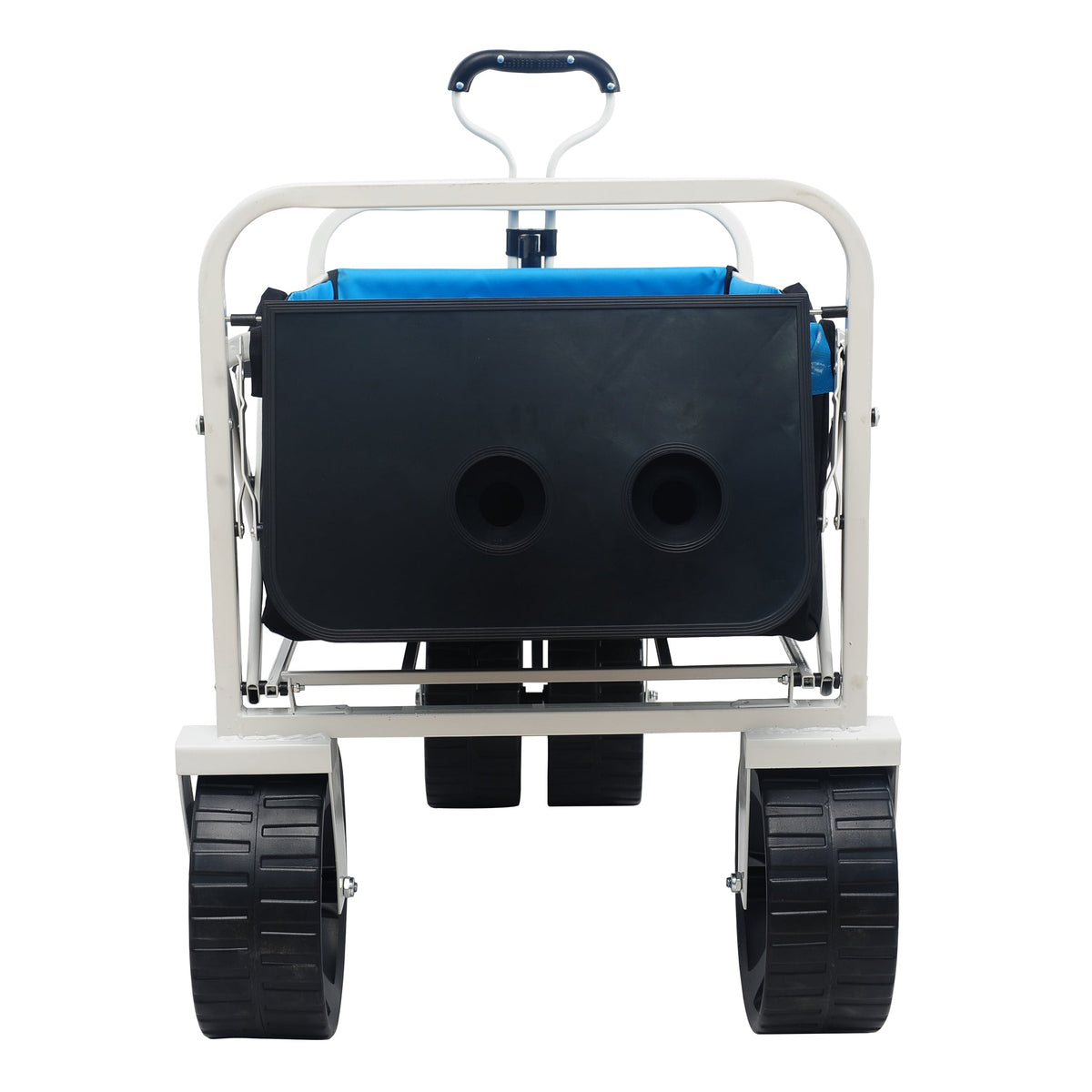 Folding Beach Wagon Cart with Drink Tray for Sand & Grass