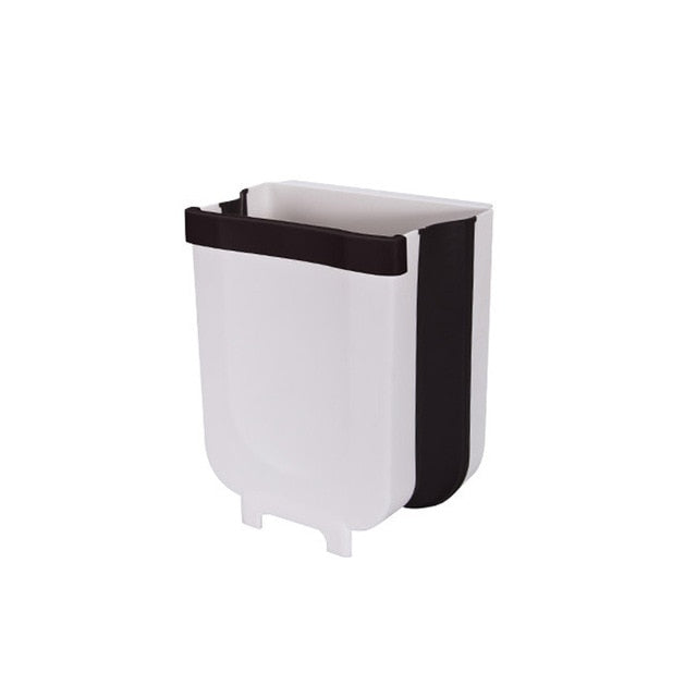 Folding Kitchen Trash Bin That Hangs on Cabinet Doors