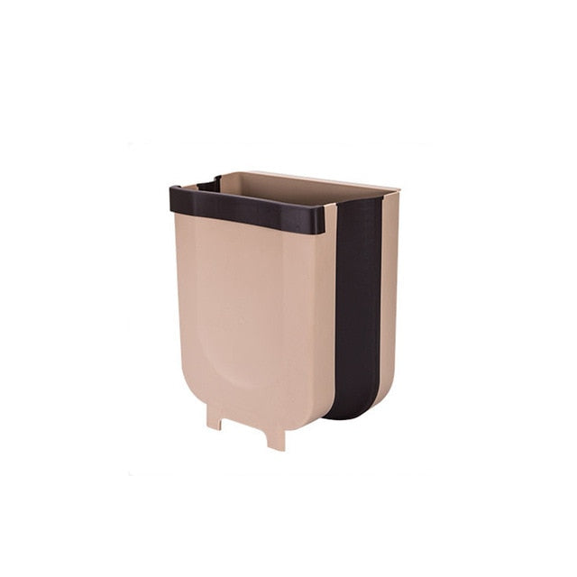 Folding Kitchen Trash Bin That Hangs on Cabinet Doors