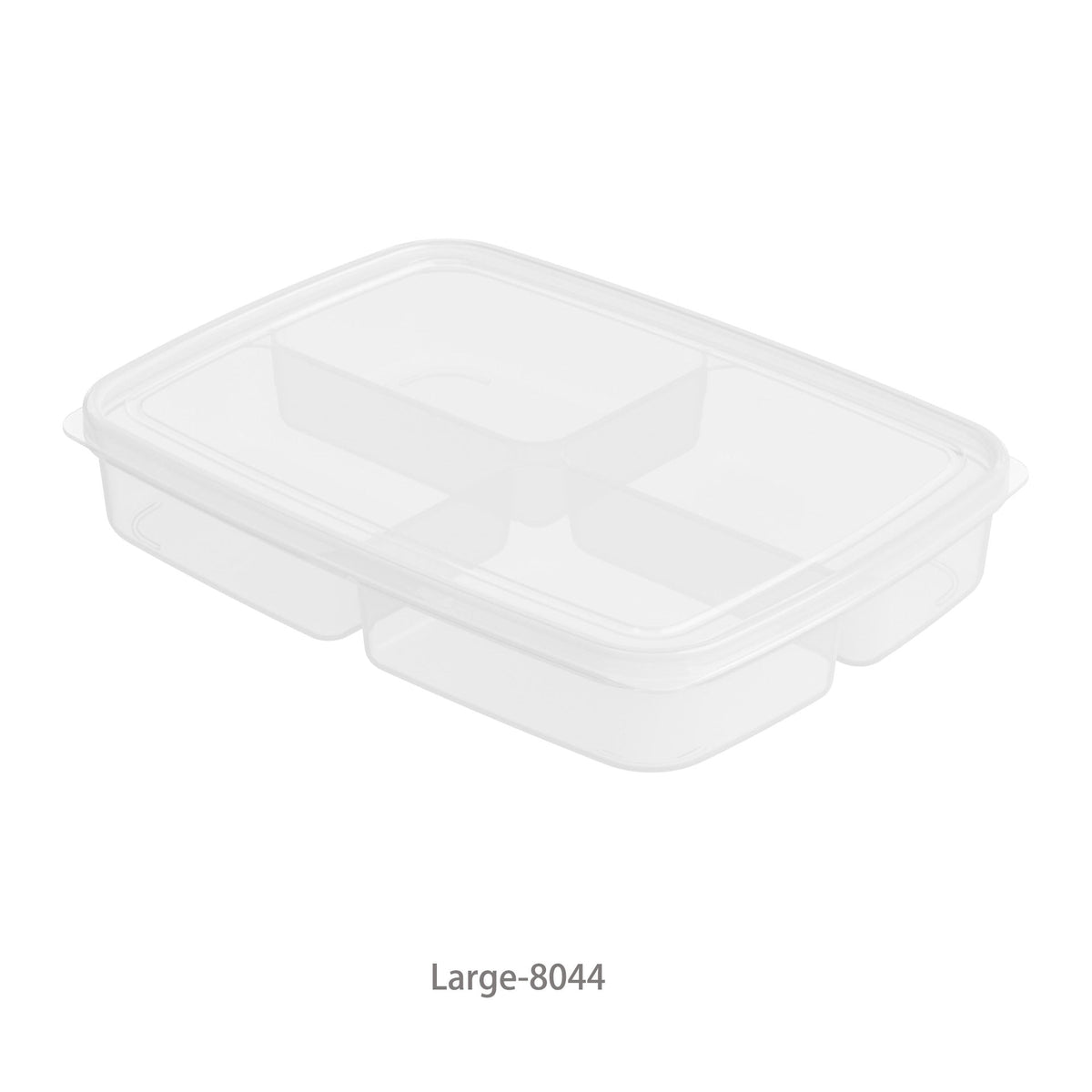 Stackable Divided Fridge Storage Box with Lid, 2-Pack