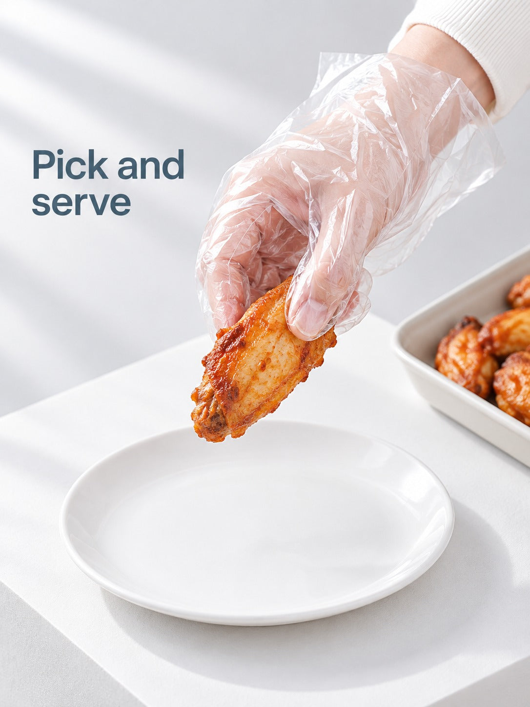 Food Grade Disposable Gloves: Extra Thick Clear PE Film