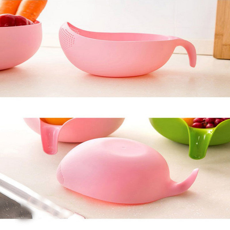 Rice Washing Bowl Strainer with Drain Mesh and Pour Handle