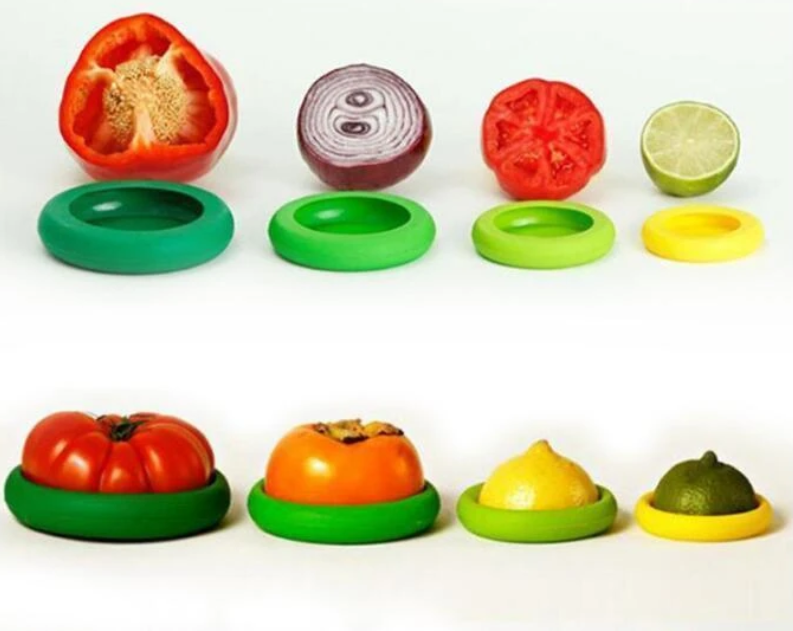 Reusable Silicone Food Covers for Cut Produce & Jars