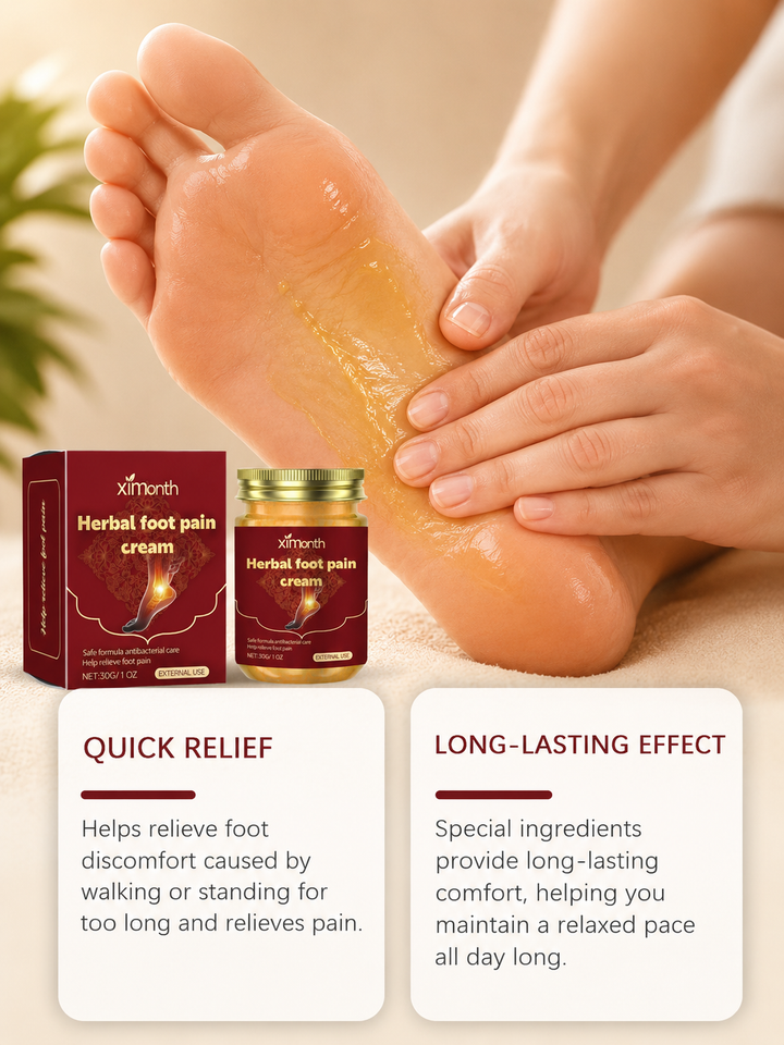 Herbal Foot Pain Relief Cream — Soothing Warmth for Tired Feet