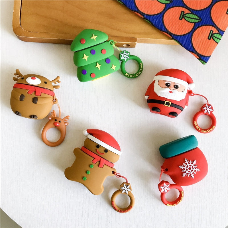 Cute Christmas AirPods 2 Case Cover with 3D Silicone Design