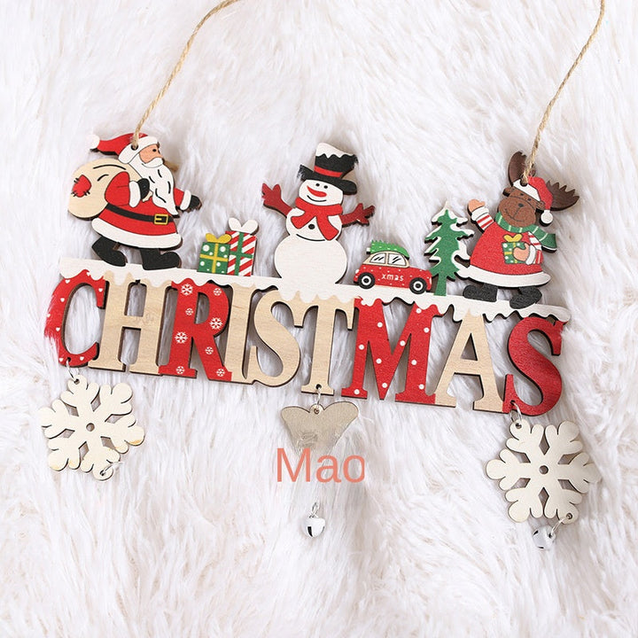 Wooden Christmas Door Sign With Rustic Holiday Cheer