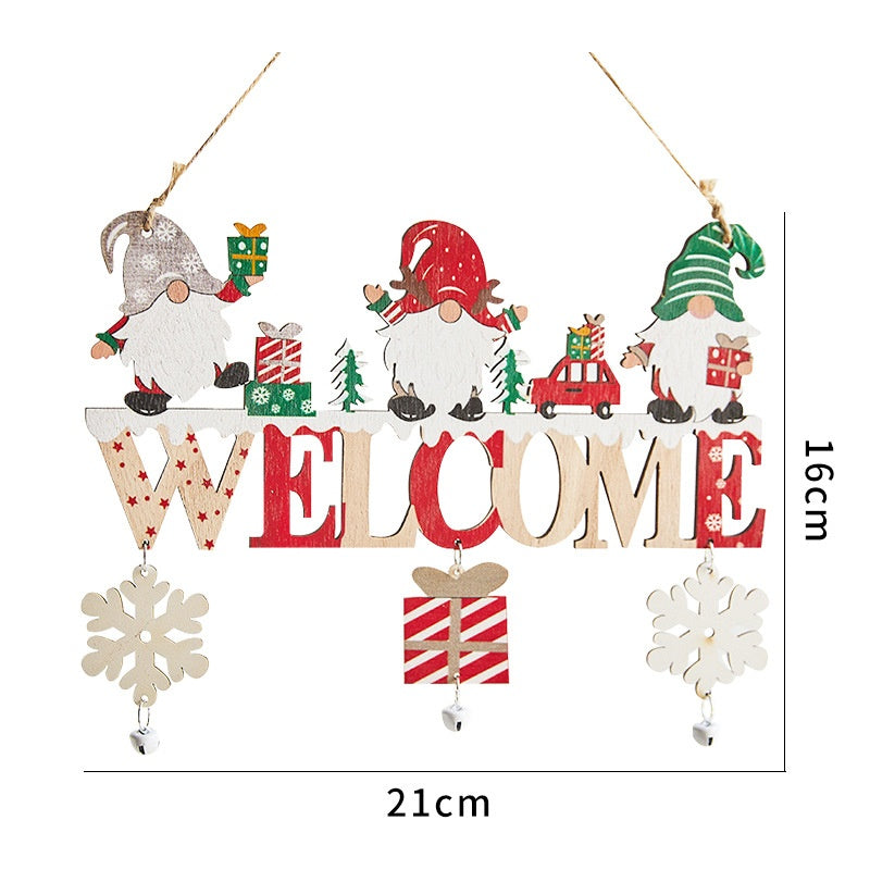 Wooden Christmas Door Sign With Rustic Holiday Cheer