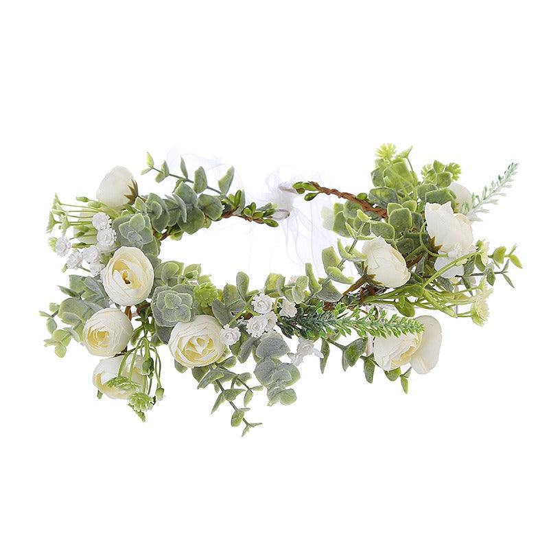 Forest Bridal Flower Crown Headband for Weddings & Beach