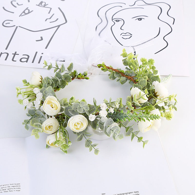 Forest Bridal Flower Crown Headband for Weddings & Beach