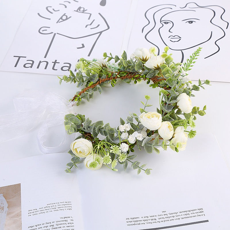 Forest Bridal Flower Crown Headband for Weddings & Beach