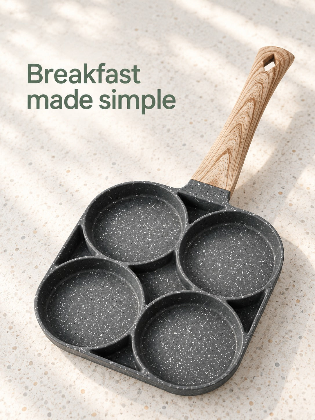 Four-Hole Stone Non-Stick Egg Frying Pan for Breakfast