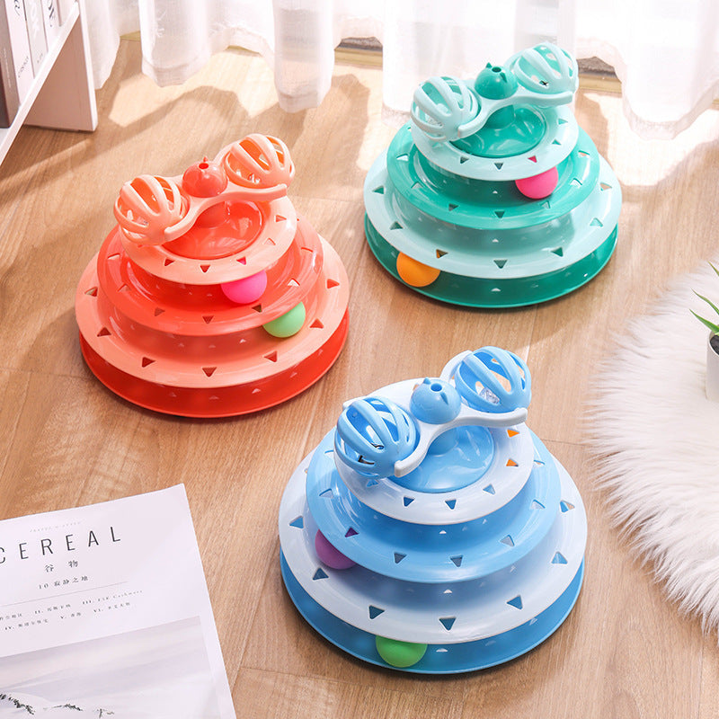 Four-Layer Cat Turntable Toy for Engaging Indoor Play