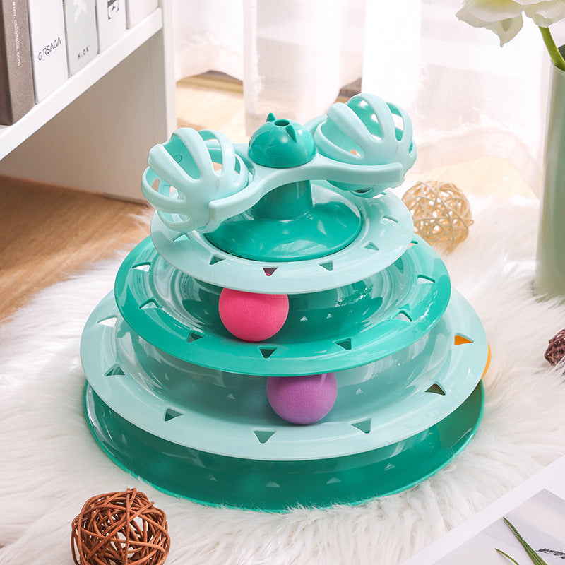 Four-Layer Cat Turntable Toy for Engaging Indoor Play