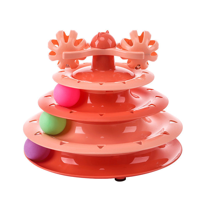 Four-Layer Cat Turntable Toy for Engaging Indoor Play