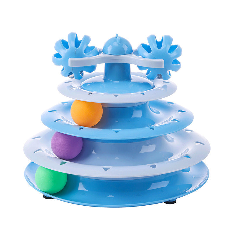 Four-Layer Cat Turntable Toy for Engaging Indoor Play