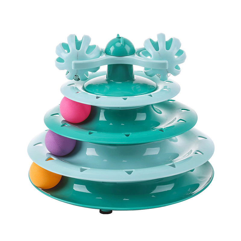 Four-Layer Cat Turntable Toy for Engaging Indoor Play