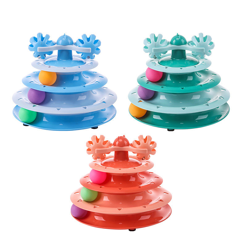 Four-Layer Cat Turntable Toy for Engaging Indoor Play