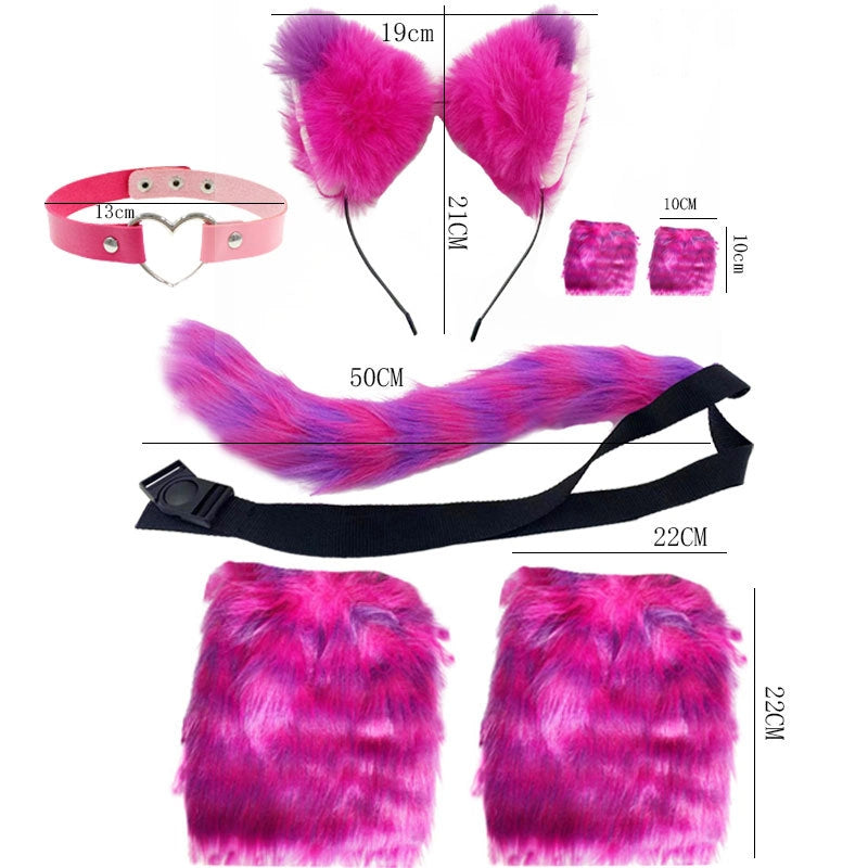 Fox Wolf Ears Headband and Tail Halloween Costume Set