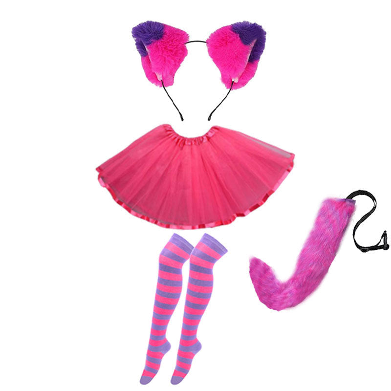 Fox Wolf Ears Headband and Tail Halloween Costume Set