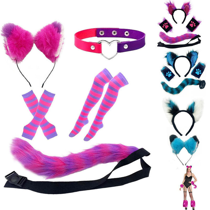 Fox Wolf Ears Headband and Tail Halloween Costume Set