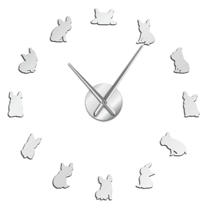 French Bulldog Wall Clock – Silent Acrylic Wall Decor