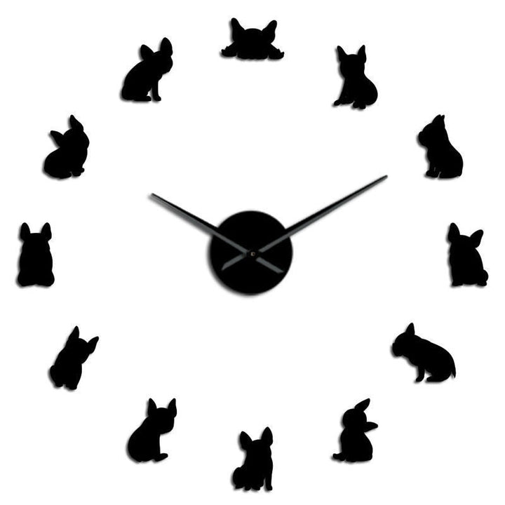 French Bulldog Wall Clock – Silent Acrylic Wall Decor