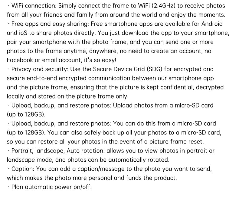 WiFi Digital Photo Frame: Send Family Photos Remotely