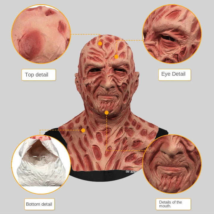Freddy-Style Horror Mask for Full-Head Transformation