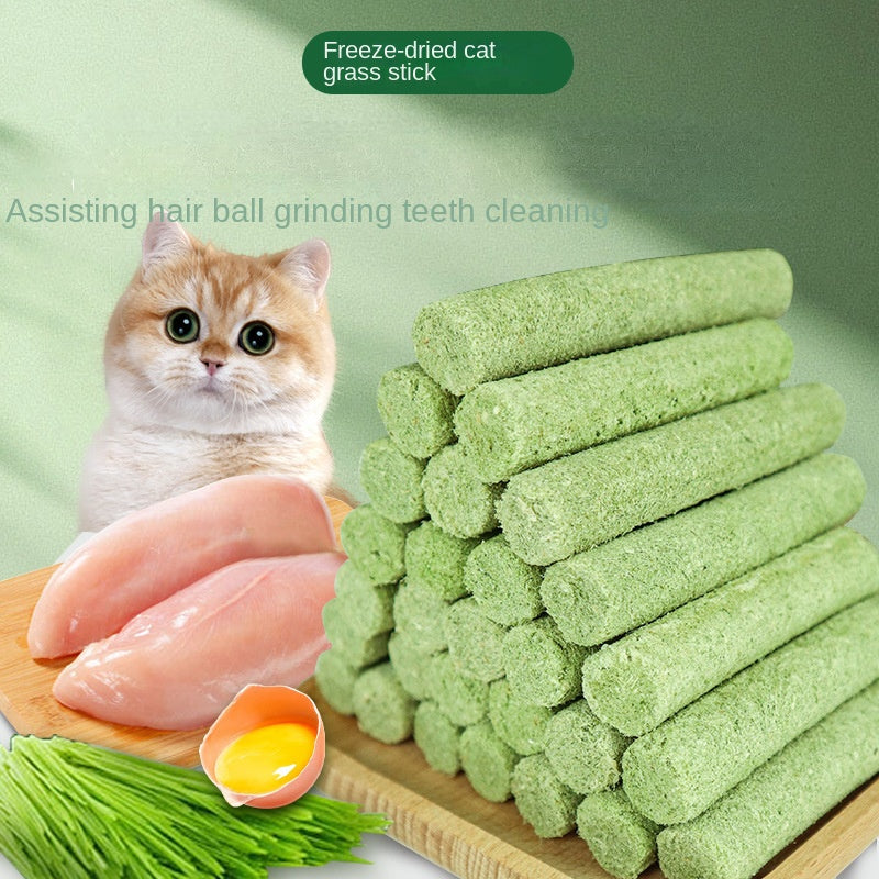 Freeze-Dried Cat Grass Sticks for Hairball Support