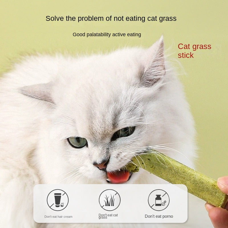 Freeze-Dried Cat Grass Sticks for Hairball Support