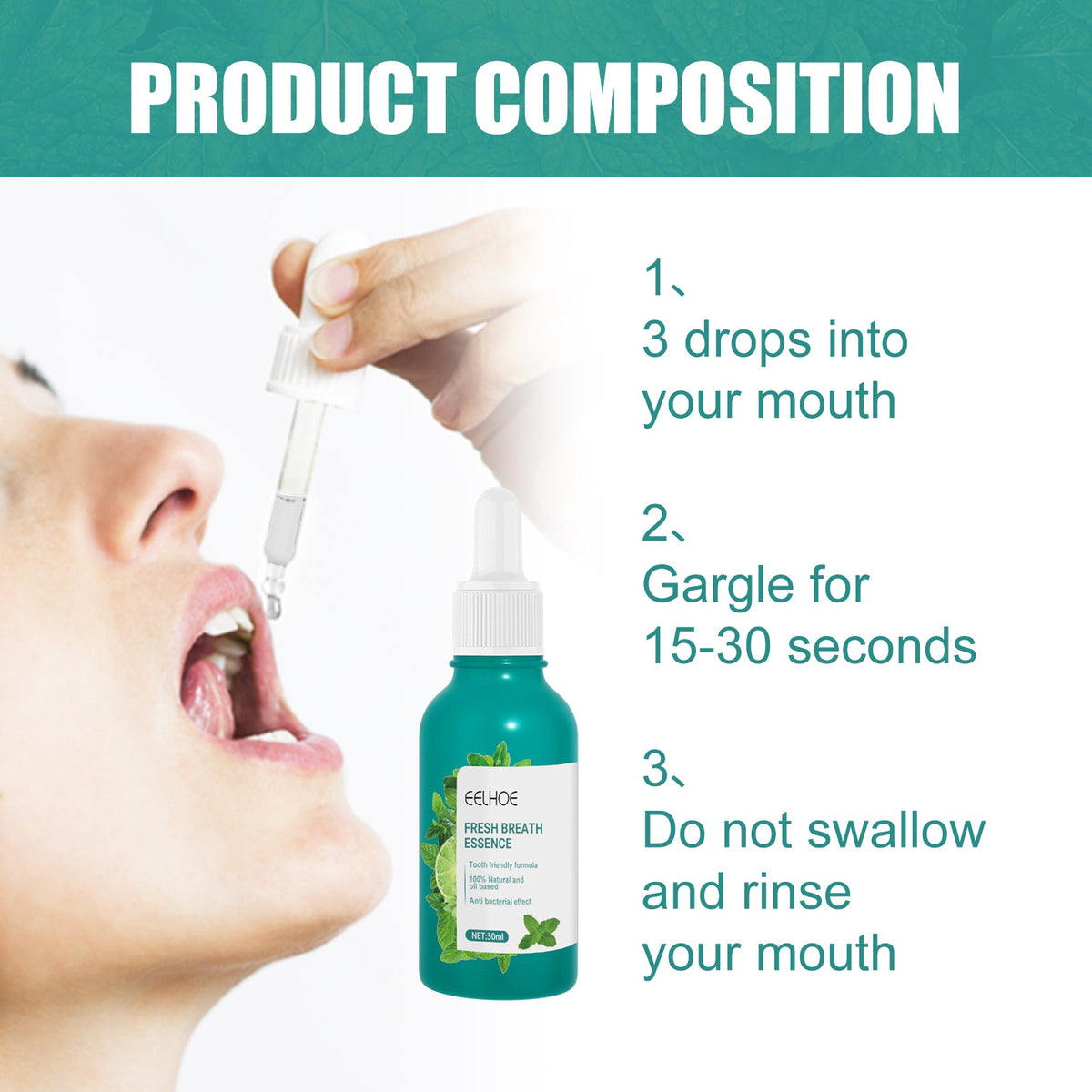Fresh Breath Essence for Minty Post-Meal Confidence