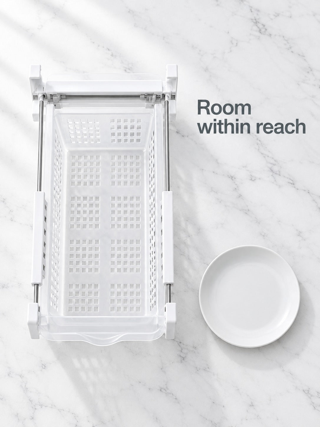 Fridge Pull Out Bin Organizer, No-Tool Snap