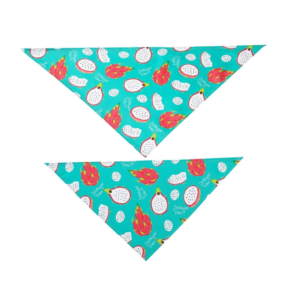 Fruit Print Pet Bandana for Colorful Summer Pet Style