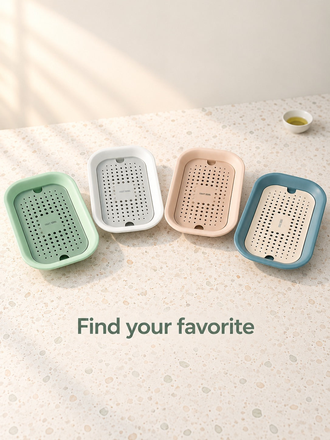 Fruit Tray with Drain Insert, Double Layer Nordic Serving
