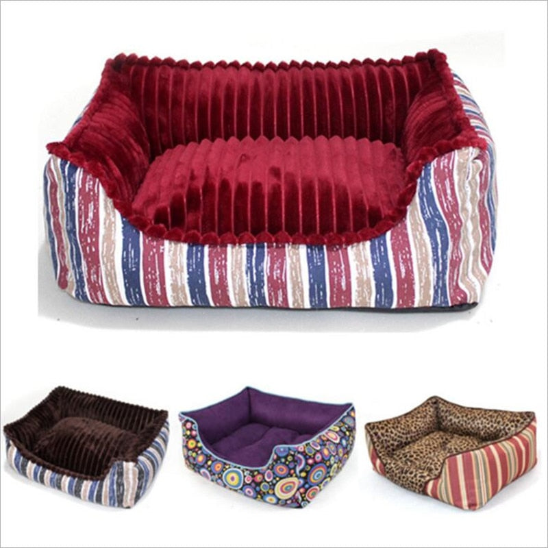Washable Winter Cat Bed with Removable Plush Cushion
