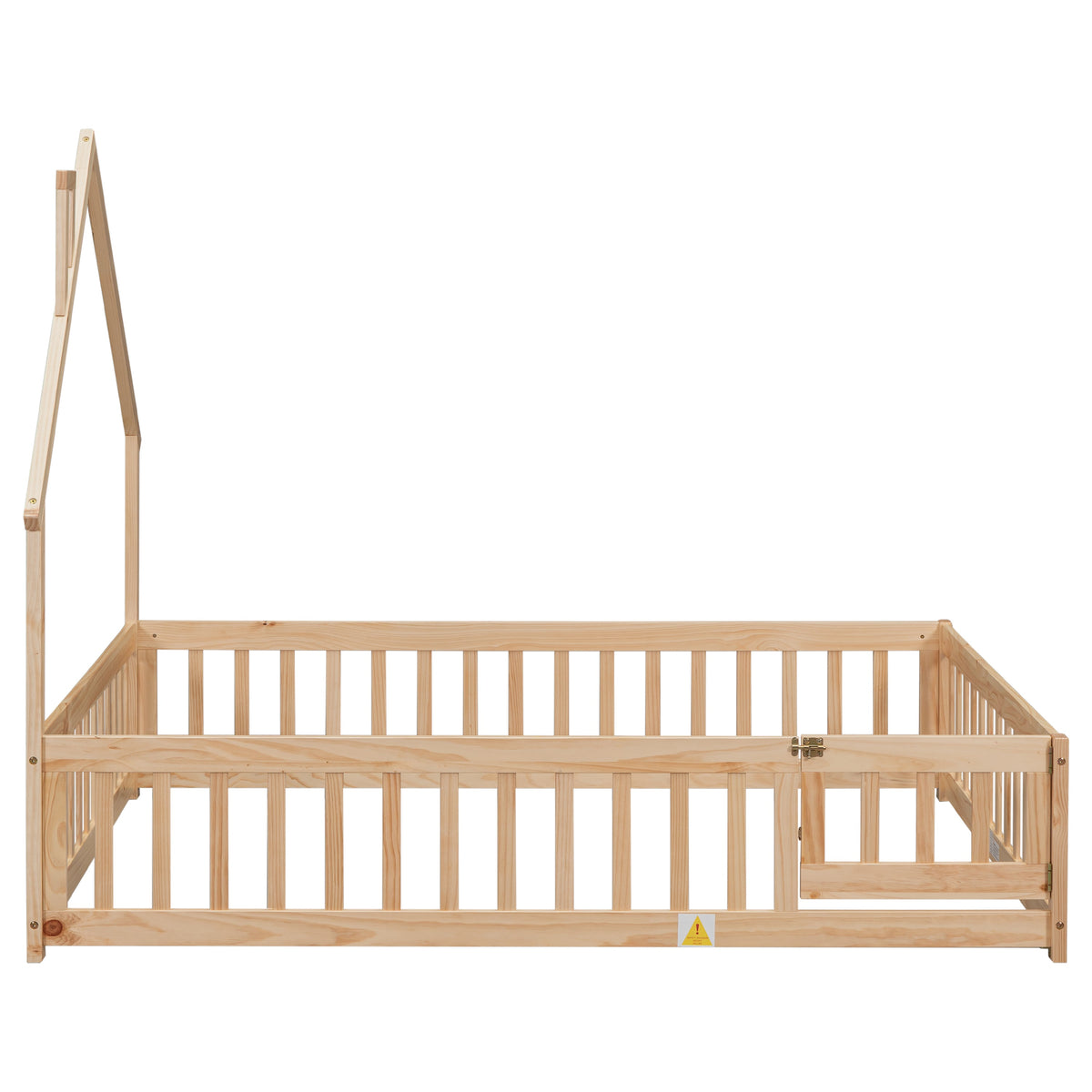 Full House Floor Bed for Toddlers, Solid Pine