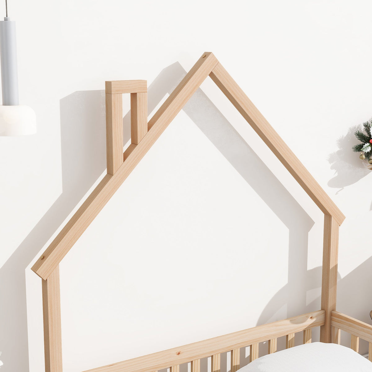 Full House Floor Bed for Toddlers, Solid Pine