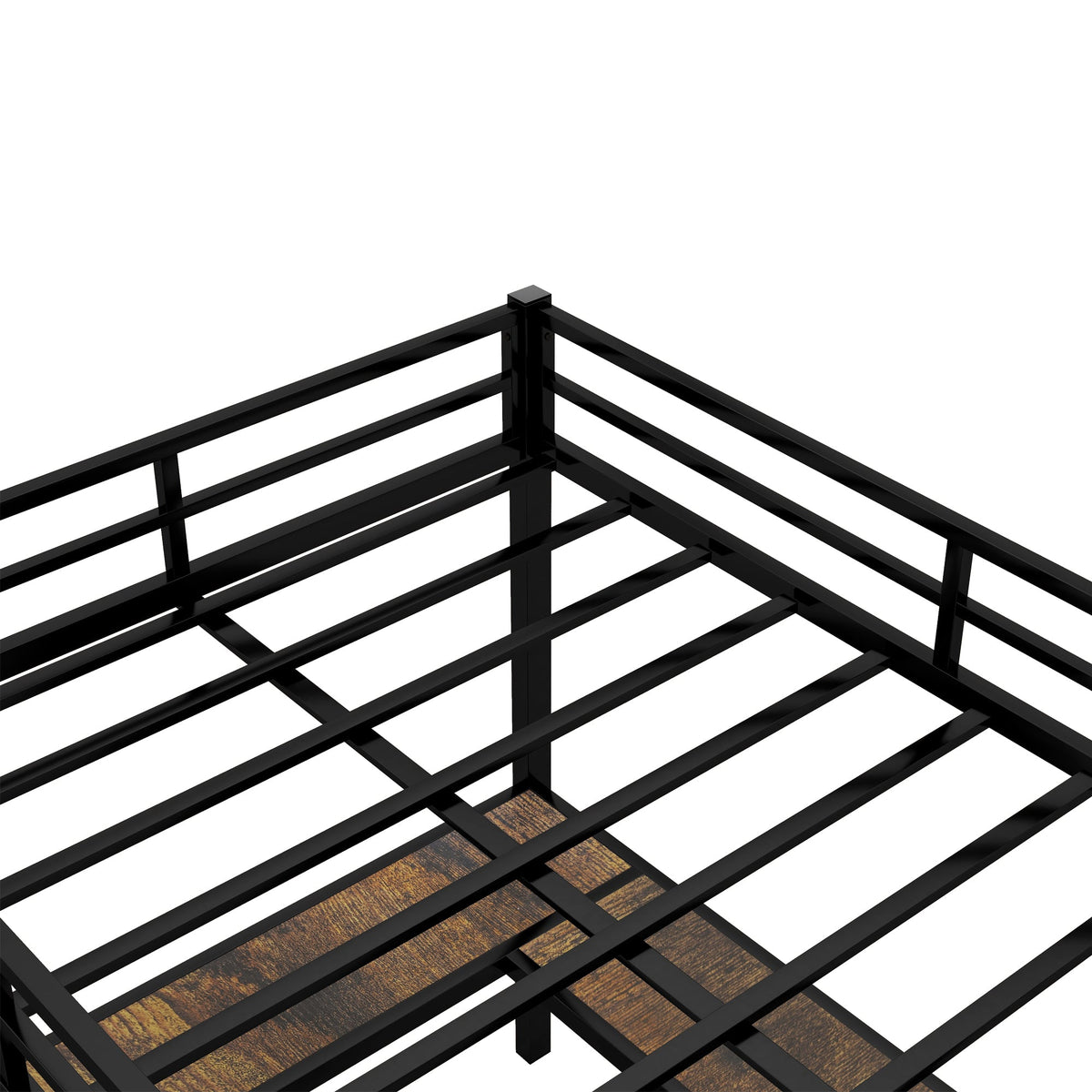 Metal Loft Bed with Desk and Shelves for Small Rooms