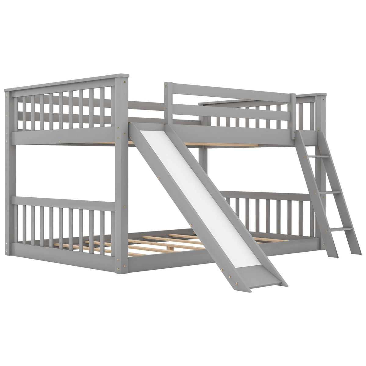 Full Over Full Bunk Bed with Slide for Shared Rooms