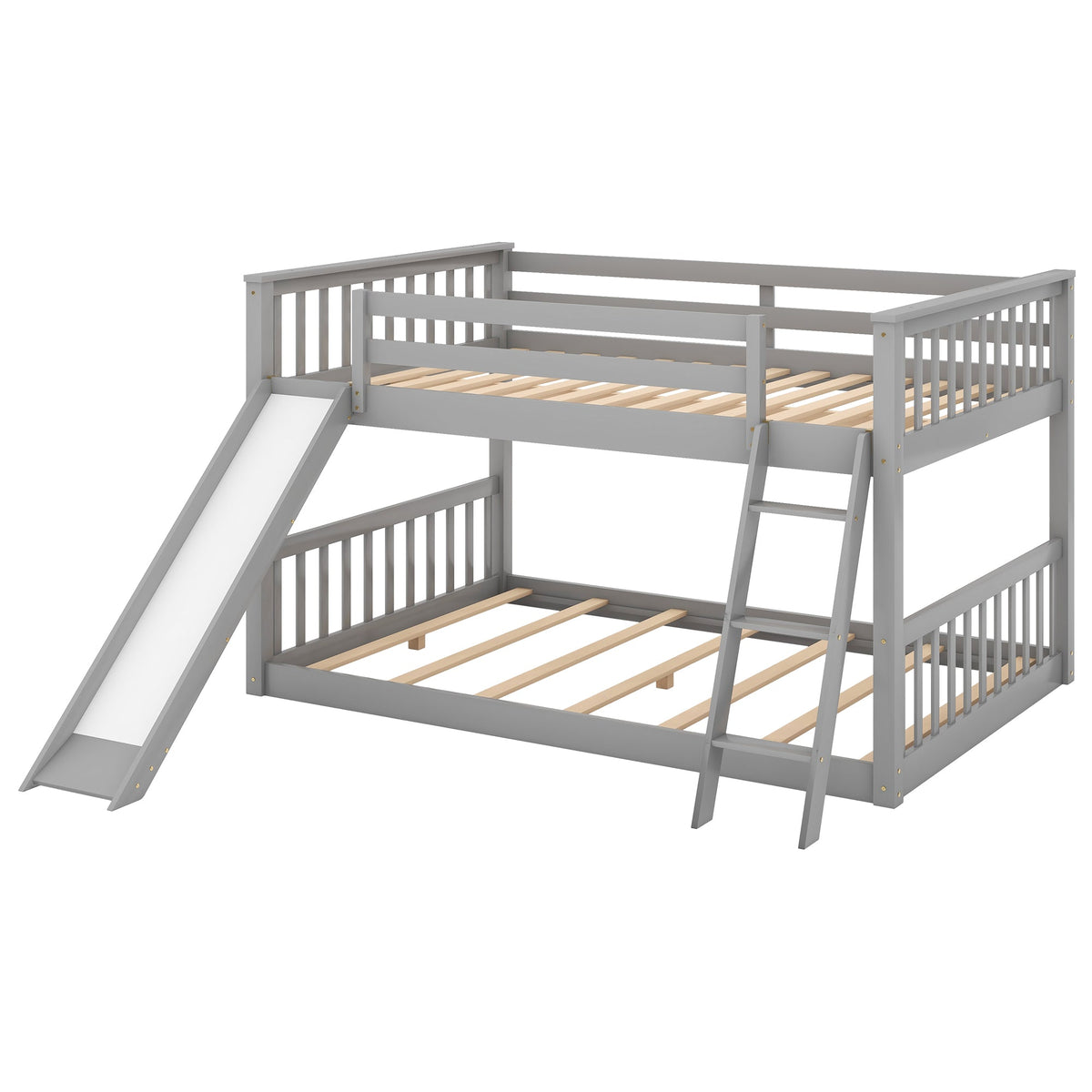 Full Over Full Bunk Bed with Slide for Shared Rooms