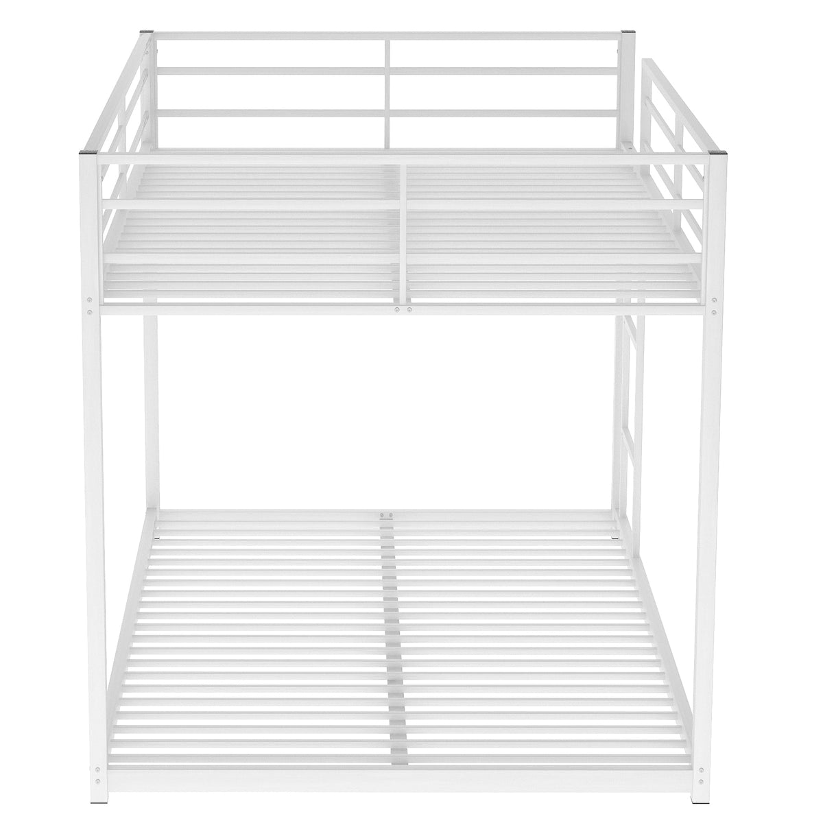 Full Over Full Metal Bunk Bed with Ladder and Guardrails